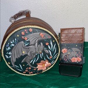 Exclusive Loungefly How to Train Your Dragon Toothless Floral Mini Backpack Set